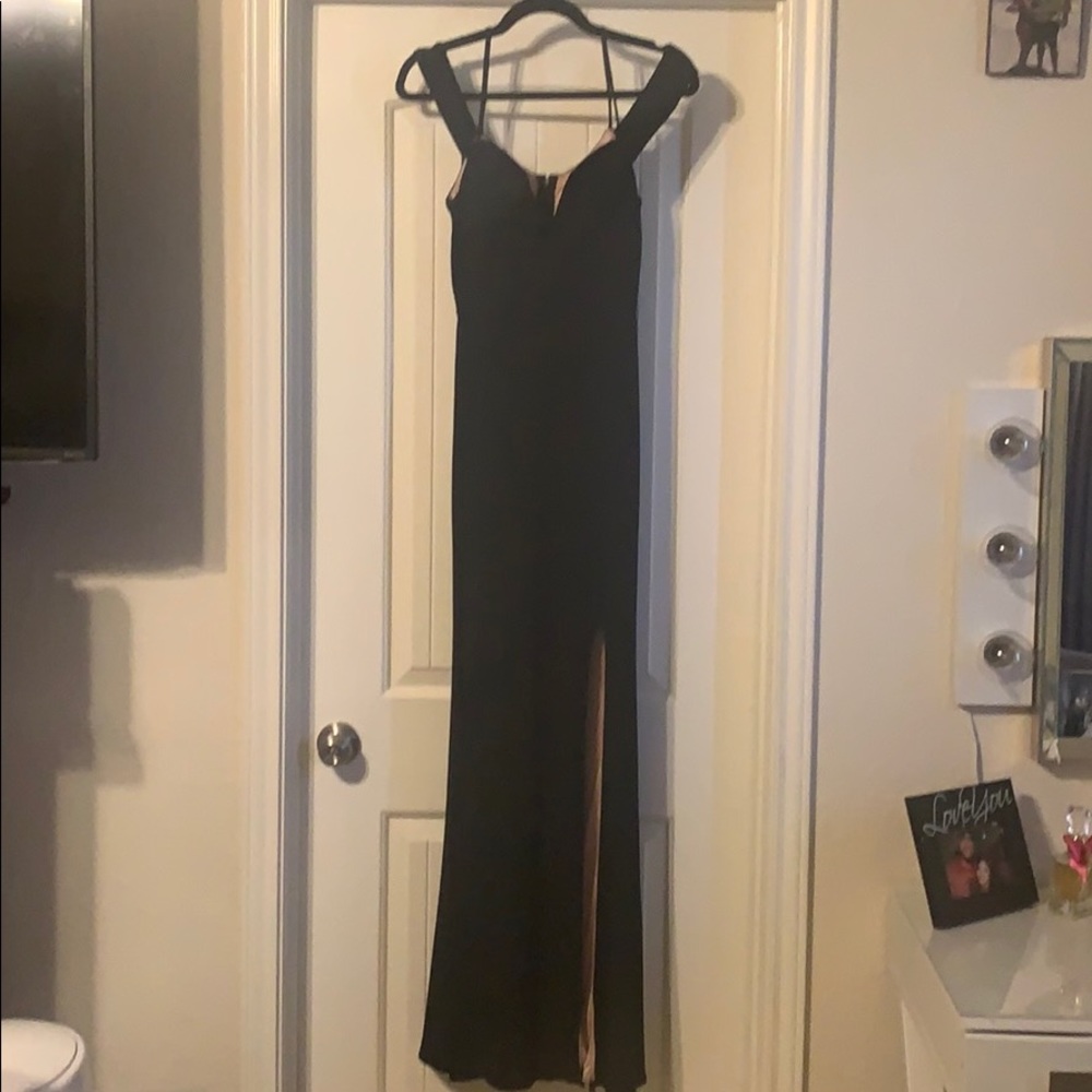 Off the shoulder black dress
